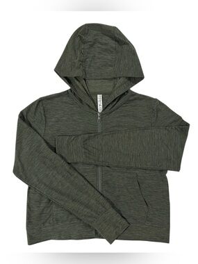 Kyodan Outdoor Olive Green Space Dye Zip Up Hoodie Thumbhole Jacket M